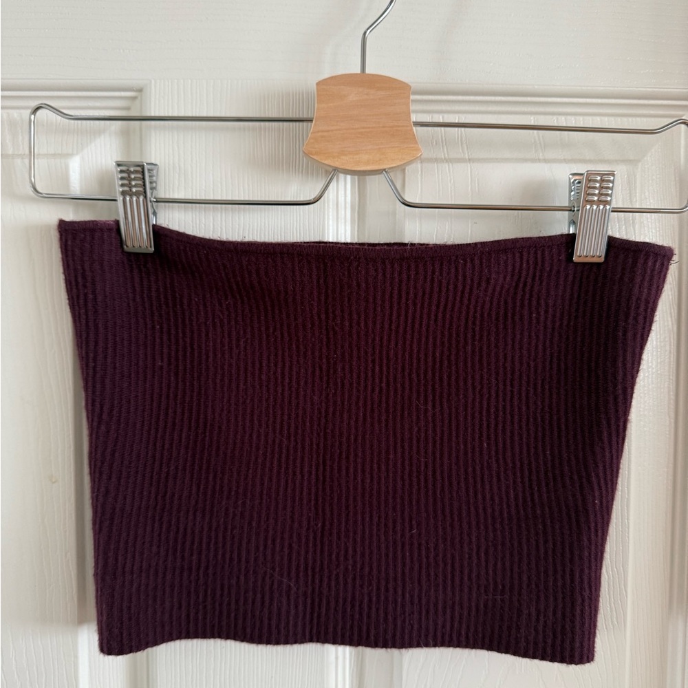 La Hearts Deep Purple Ribbed Crop Top